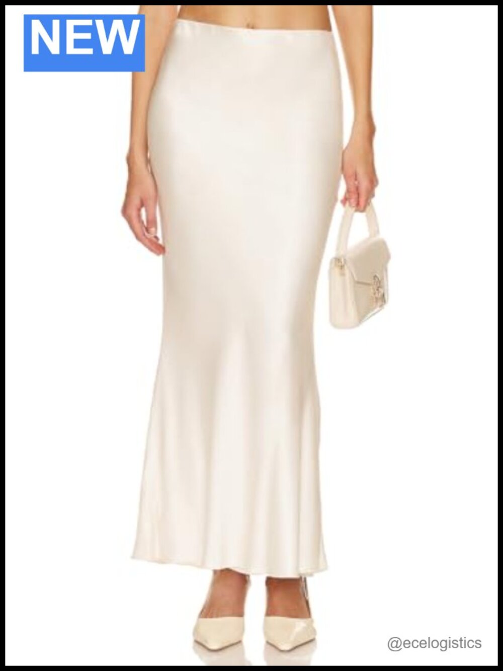 Satin Mermaid Maxi Skirt A-Line Flowy Elastic High Waist Night Out Formal